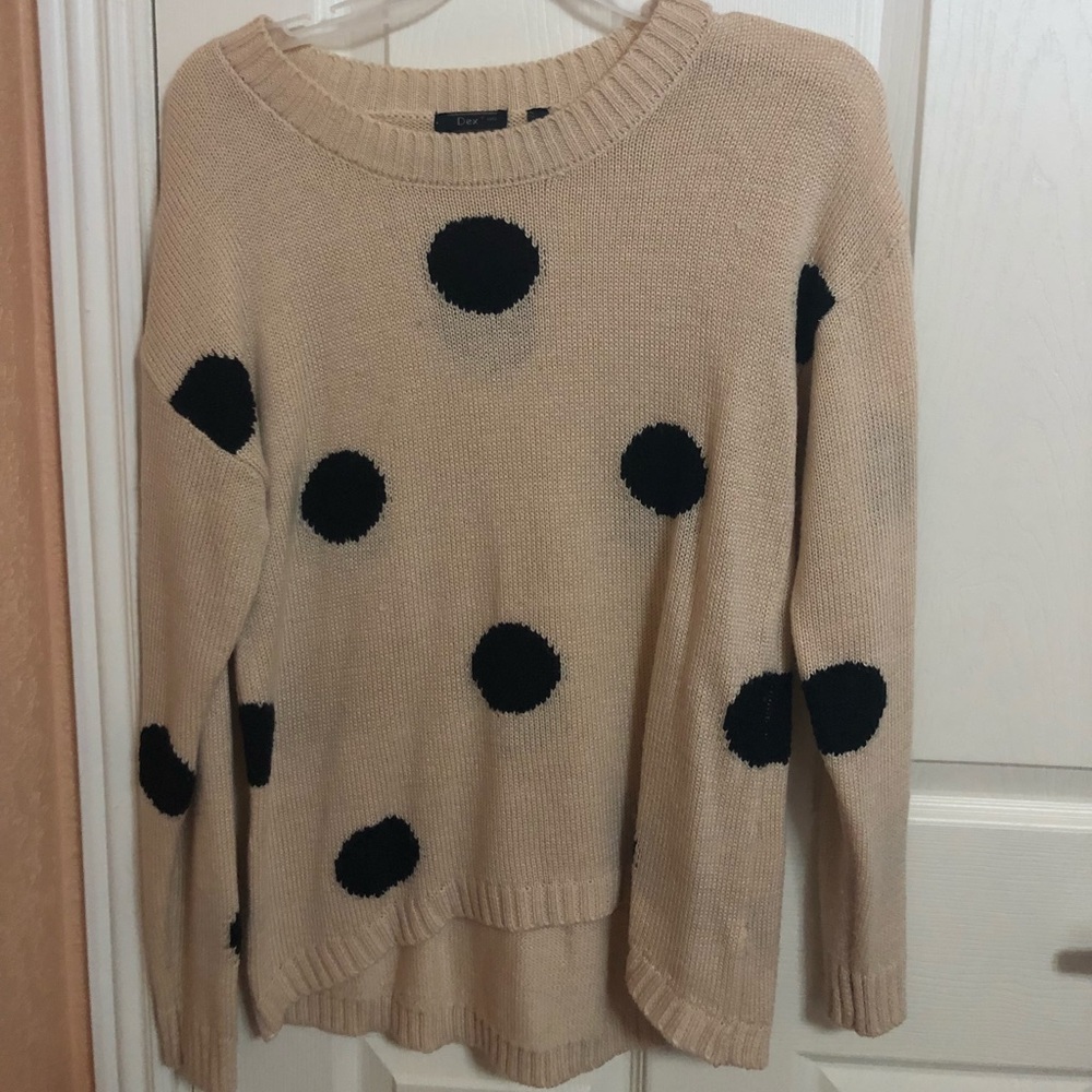 Long sleeve polka dot sweater